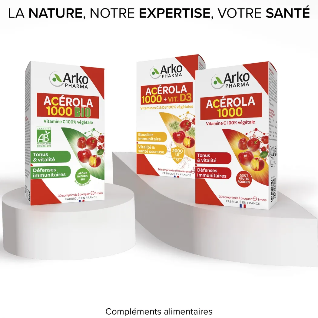 Acérola 1000 - 30 cp. Lot de 2