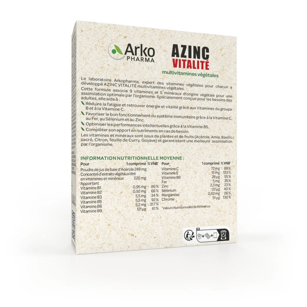 Azinc® Vitalité multivitamines végétales - Anti gaspillage