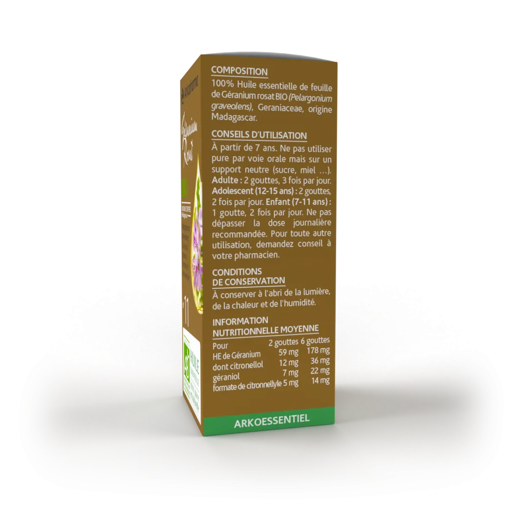 Huile essentielle de Géranium Rosat BIO